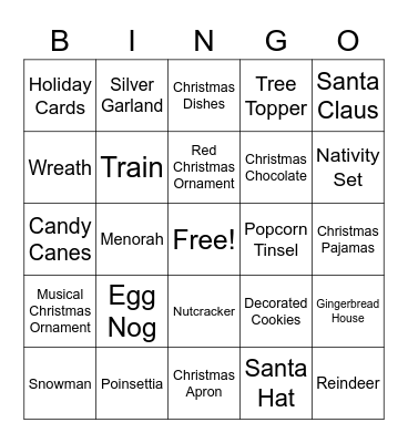 Holiday Bingo Card