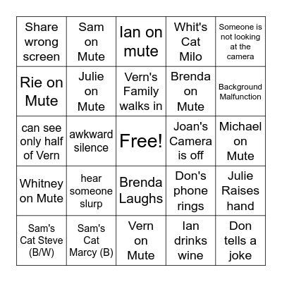 IT Holiday Party Meeting Bingo Card