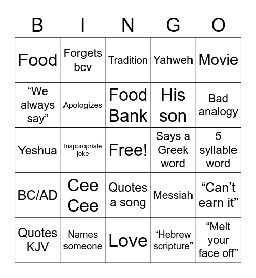 CHARLIE BINGO Card