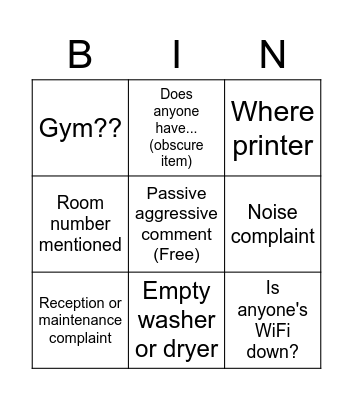 Gp bingo Card