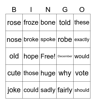 Review Bingo Card