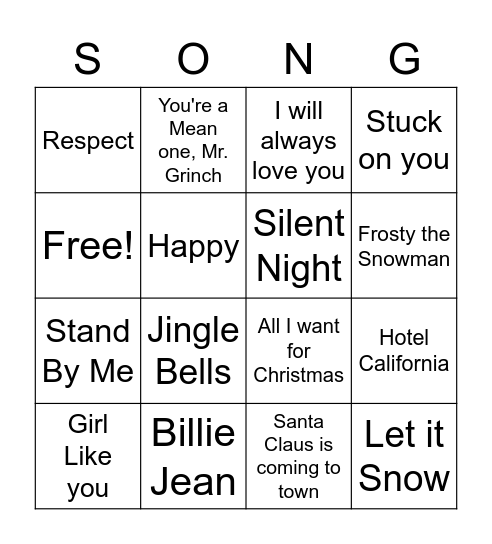 Christy Bingo Card