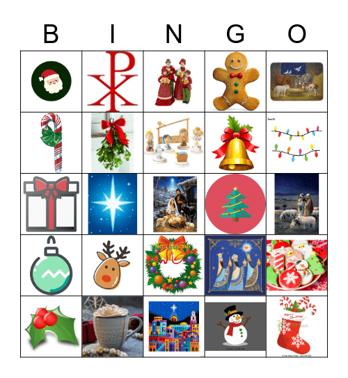 Fellowship SS Class Christmas BINGO Card