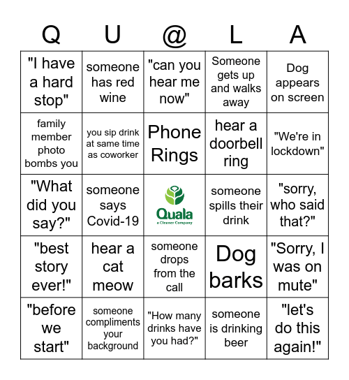 Conference Call Bingo Card