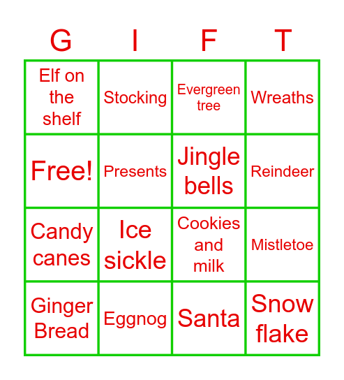 Christmas Bingo! Bingo Card