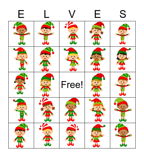 Elf Bingo Card