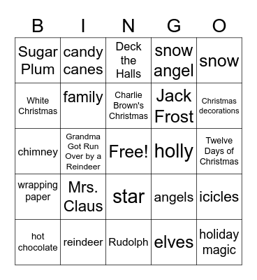 Christmas Bingo Card
