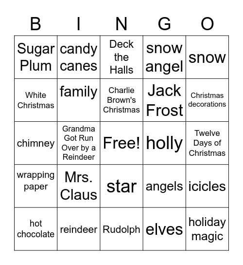 Christmas Bingo Card