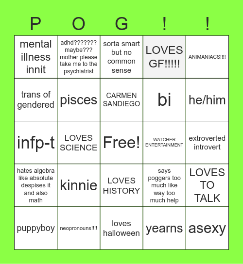 AUGUST Bingo Card