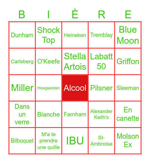Bière-go Bingo Card