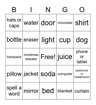 christmas Bingo Card