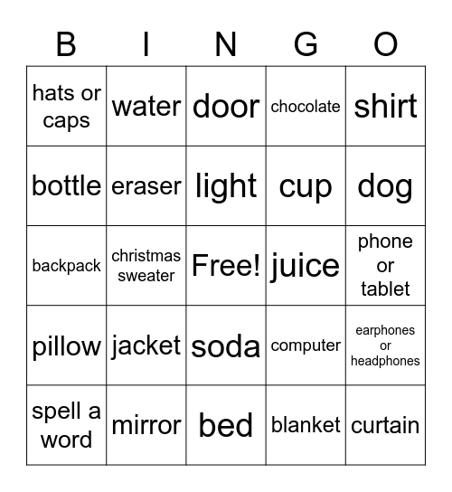 christmas Bingo Card