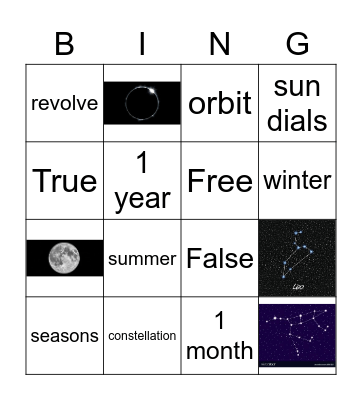 Space Bingo Card