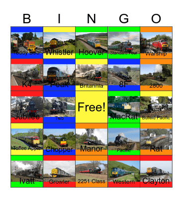 Severn Valley Railway- The Residents Bingo Card