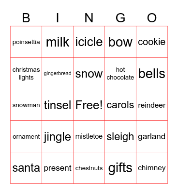 christmas 2023 Bingo Card