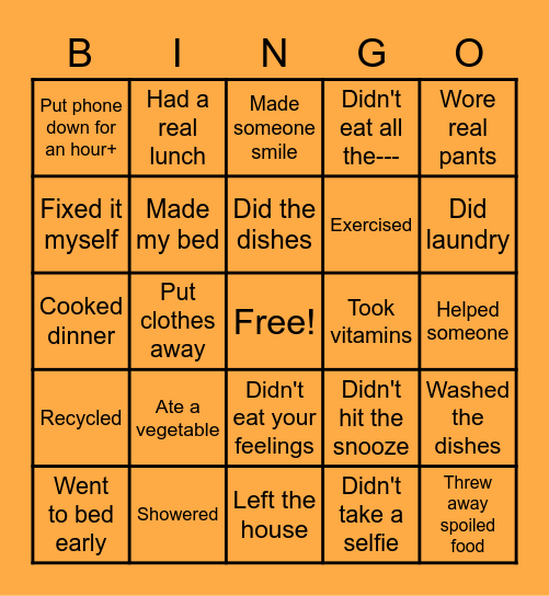 Celebration of Adulting Bingo! Bingo Card