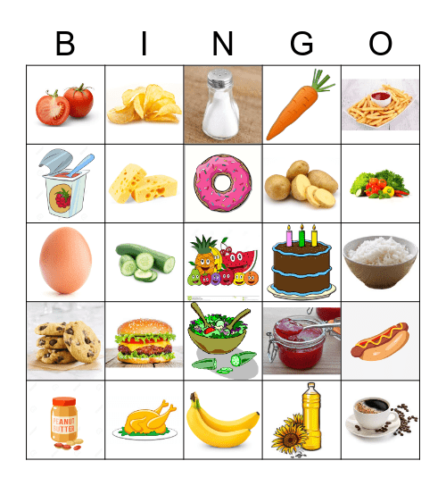 Food Bingo Card