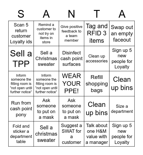 Christmas Bingo: Pandemic Edition Bingo Card