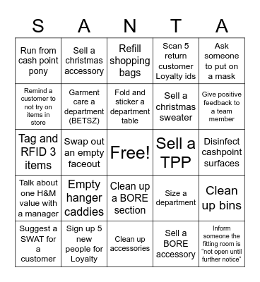 Work Christmas Bingo: Pandemic Edition Bingo Card