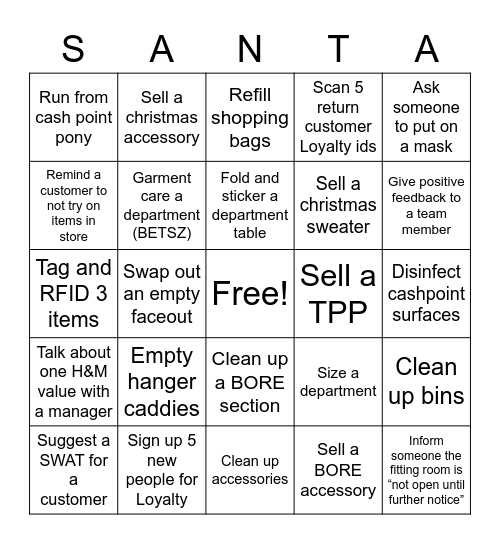 Work Christmas Bingo: Pandemic Edition Bingo Card