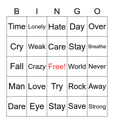 Music Bingo Card