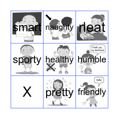 Adjectives describing people Bingo Card