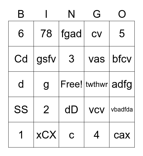 20xx Holiday Bingo Card