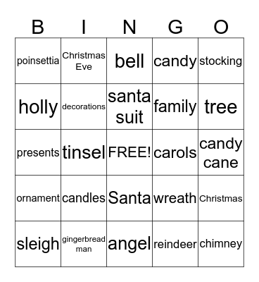 Christmas Bingo Card