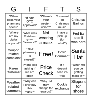 Walgreens Holiday Bingo Card