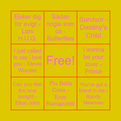 Musik Bingo Card