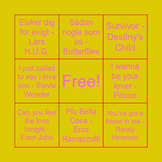 Musik Bingo Card