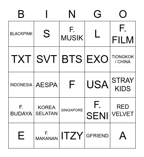 BINGO DEPES Bingo Card