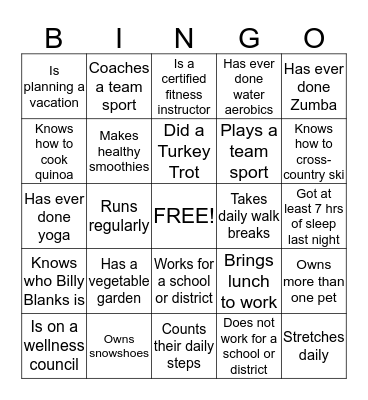 Find someone who... Bingo Card