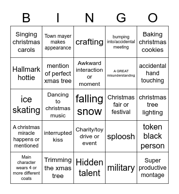 Christmas Movie Bingo Card