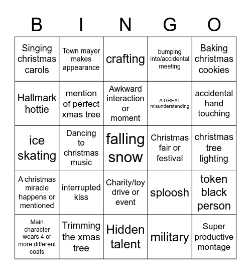 Christmas Movie Bingo Card