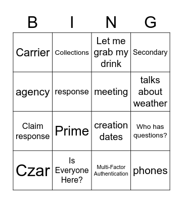 Zotec Bingo Card