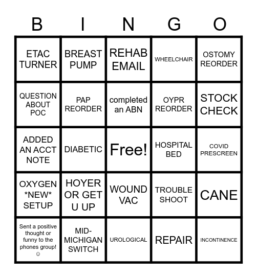 BECAUSE IT IS WEDNESDAY! Bingo Card