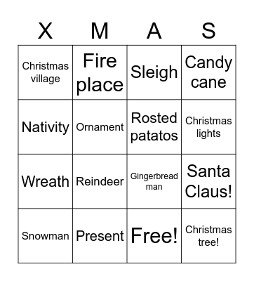 Merry Christmas! Bingo Card