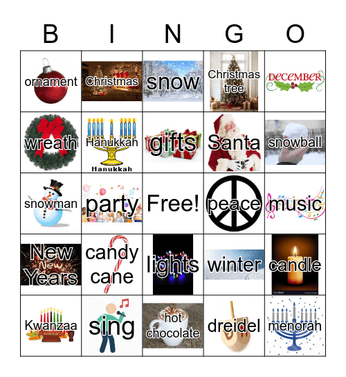 Class Holiday Bino Bingo Card