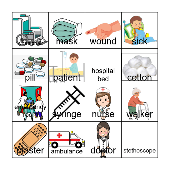 Hospital โรงพยาบาล Bingo Card