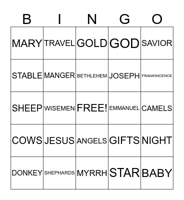 Christmas Bingo Card