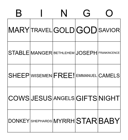 Christmas Bingo Card