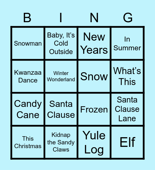 I Say Winter You Say... Bingo Card