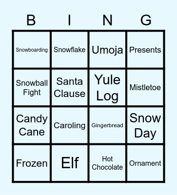 I Say Winter You Say... Bingo Card