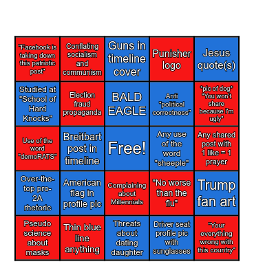 COVID-19 Denier Profile Bingo Card