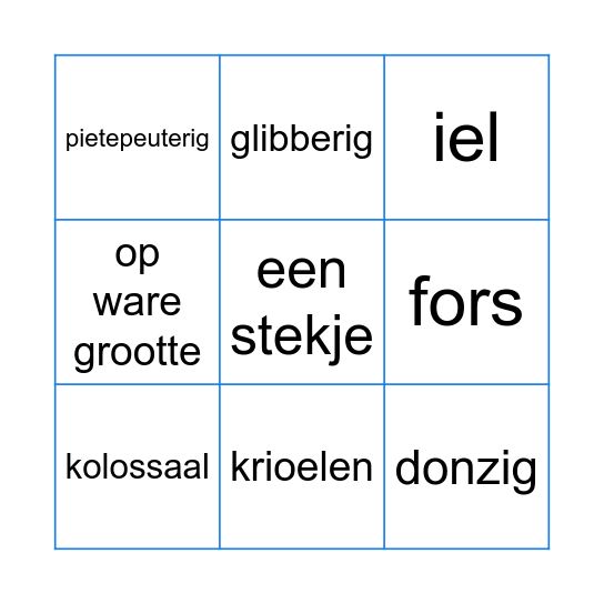 Woordenschatwoorden Bingo Card