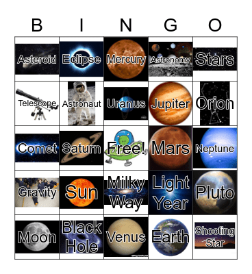 ~ ASTRONOMY ~ Bingo Card