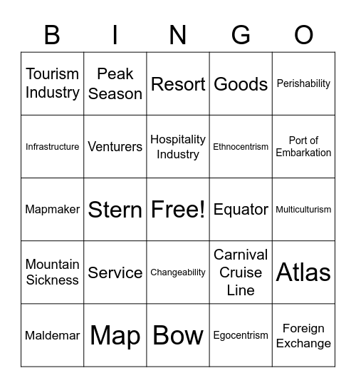 Standard One Review Bingo Card