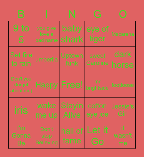 AM Christmas Bingo Card