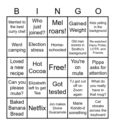 SSM Bingo Card 1 Bingo Card